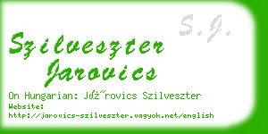 szilveszter jarovics business card